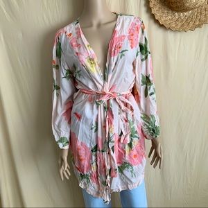 Plum Pretty Sugar Floral Rayon Robe